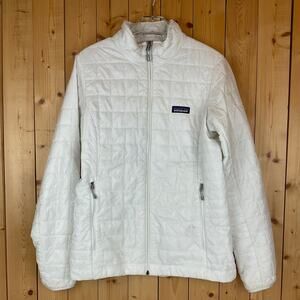 Women's Patagonia Full-Zip Lightweight Puffer Jacket, White - Size M